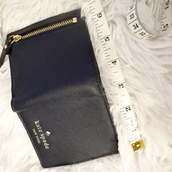 KATE SPADE | Cedar Street Small Stacy Navy Blue Saffiano Leather Bi-fold Wallet - Picture 10 of 10